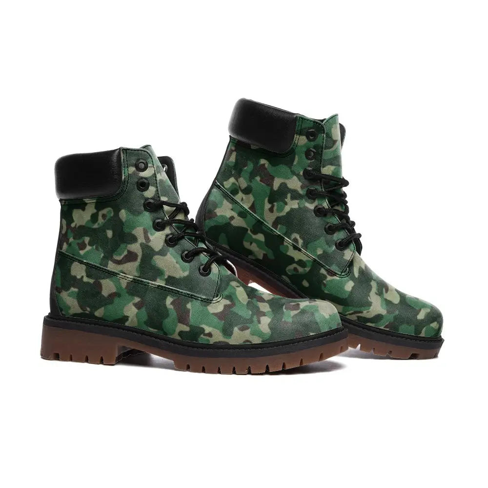 Green Camo Nubuck Vegan Leather TB Boots - Shoes