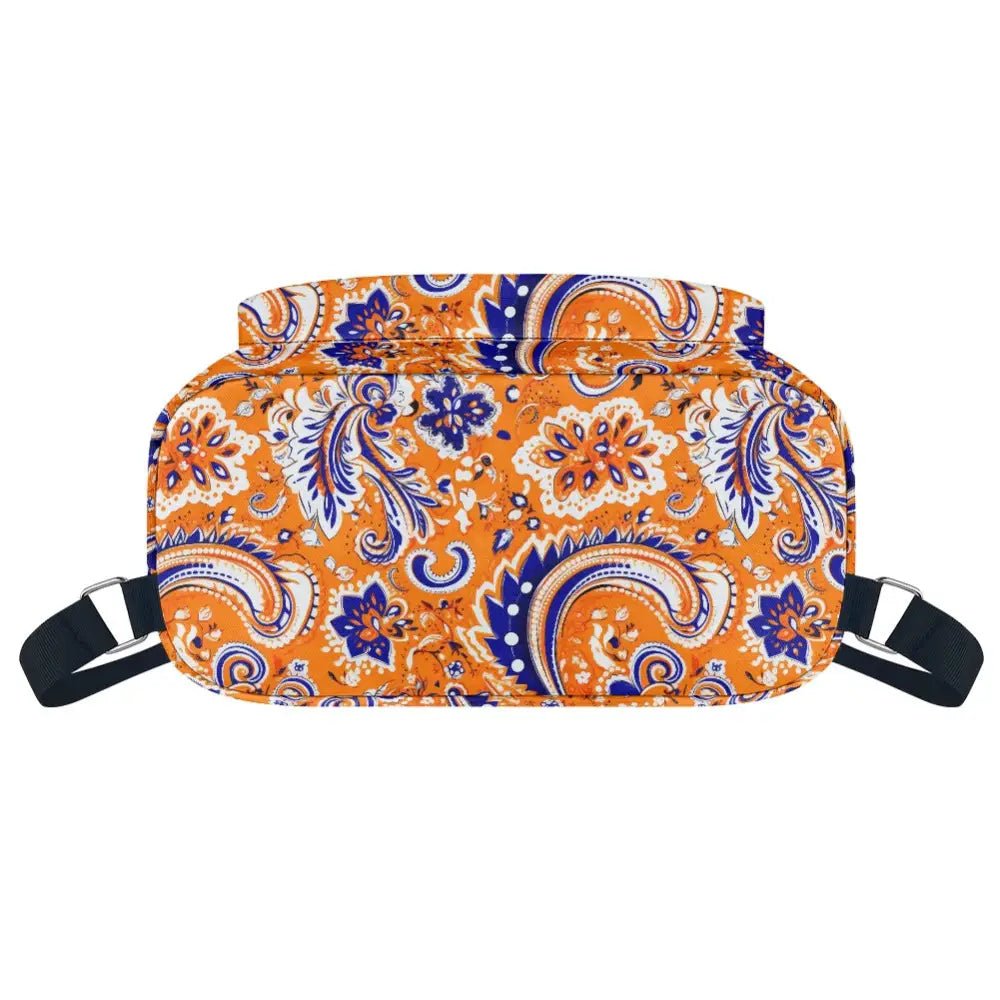 Orange and Blue Bandana Drawstring Backpack - ONESIZE