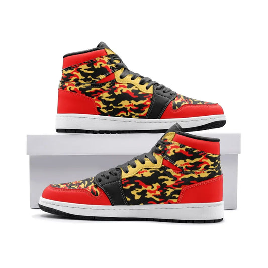 Orange and Yellow Camo TR Sneakers - 3 Men - Shoes