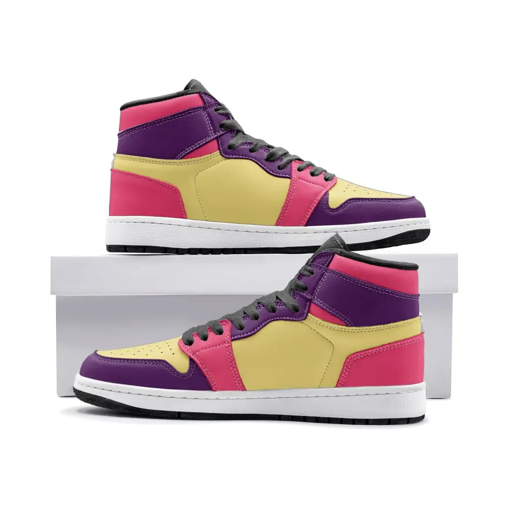 Pink Purple and Yellow TR Sneakers - 3 Men / White - Shoes