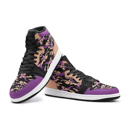 Purple and Cream Camo TR Sneakers - Shoes