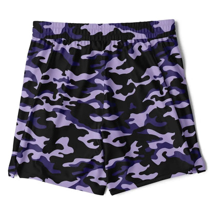 Purple Camo 2-in-1 Shorts - Men’s 2-in-1 Shorts - AOP