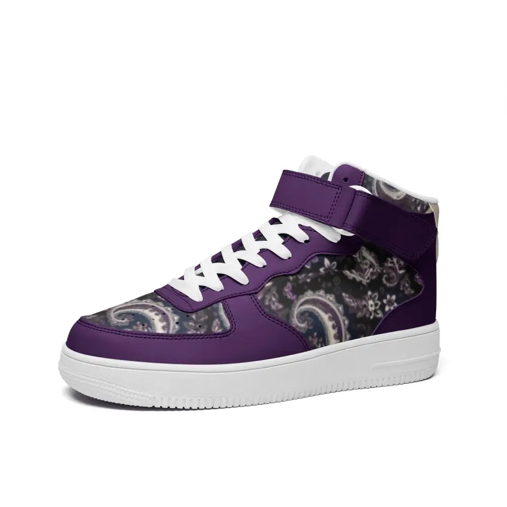Purple Paisley Bandana High Top Sneakers - 3 Men - Shoes