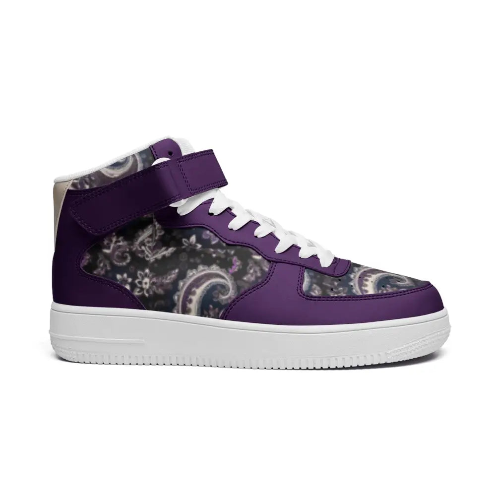 Purple Paisley Bandana High Top Sneakers - Shoes