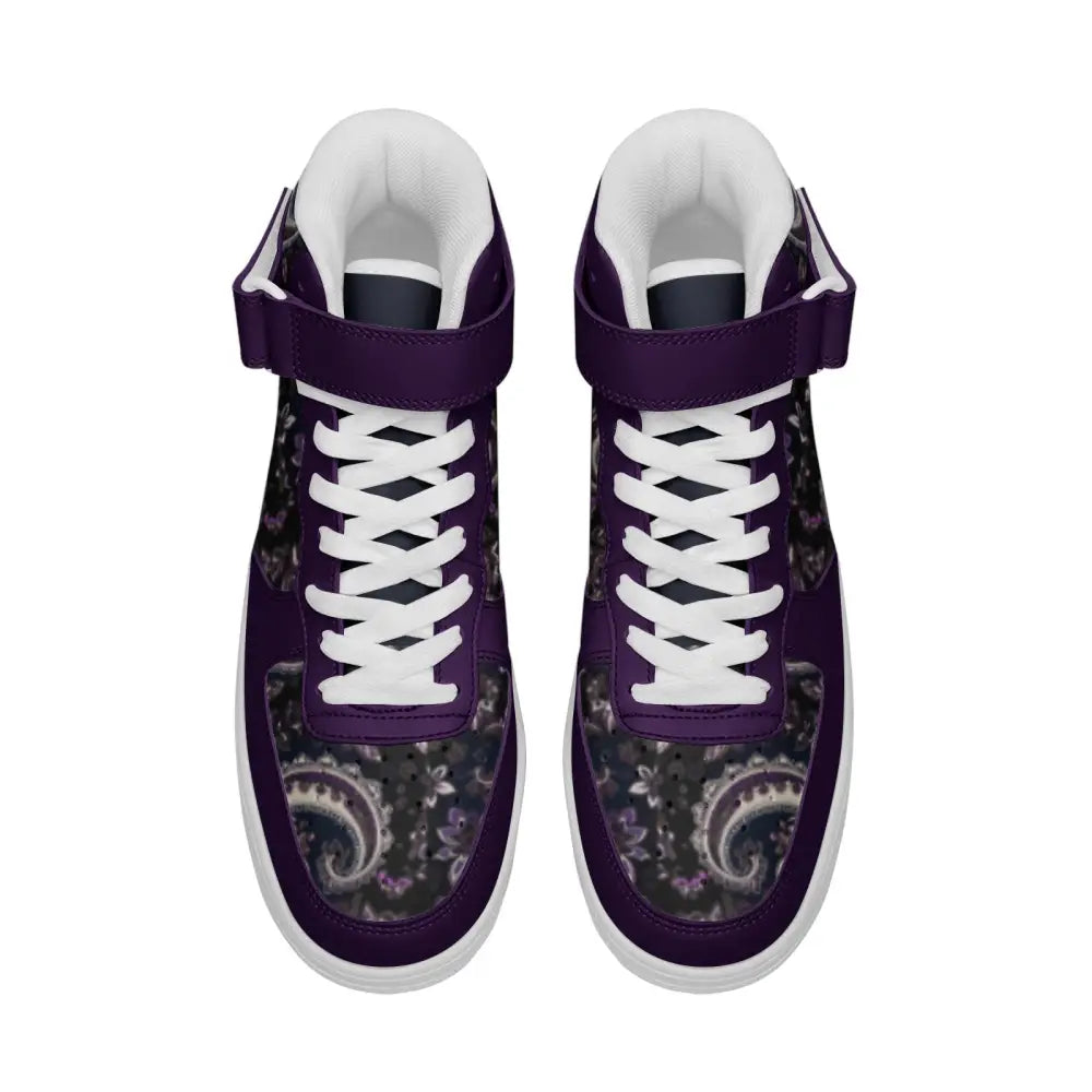 Purple Paisley Bandana High Top Sneakers - Shoes