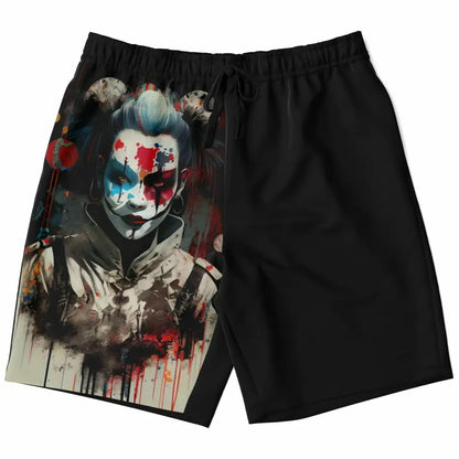 Red and Blue Clown Fashion Long Shorts - XS - Fashion Long