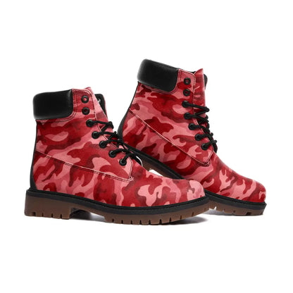 Red Camo Nubuck Vegan Leather TB Boots - Shoes