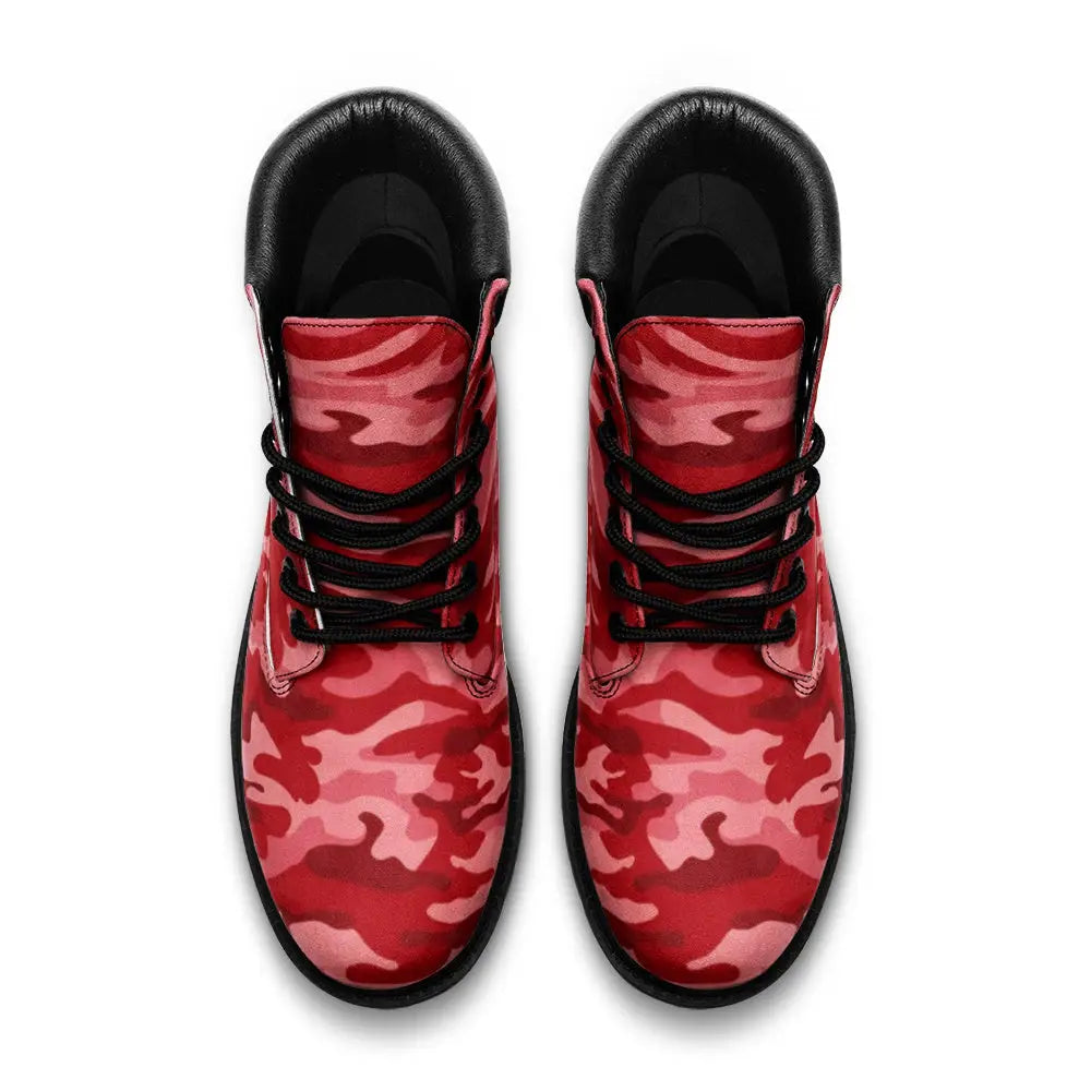 Red Camo Nubuck Vegan Leather TB Boots - Shoes