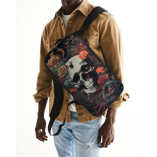 Skull and Flowers Slim Tech Backpack - UNIVERSAL - Backpacks